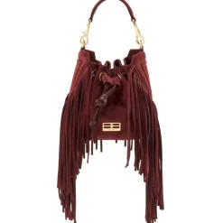 Aleksandra Badura - Lucky Bucket Bag Mini - Fringe Bucket Bag - Gold - Luxury High Quality Leather Bag - Avvenice