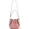 Aleksandra Badura - Lucky Bucket Bag Medium - Fringe Bucket Bag Medium - Rose Quartz - Luxury High Quality Leather Bag - Avvenice