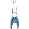 Aleksandra Badura - Lucky Bucket Bag Mini - Fringe Bucket Bag - Sky - Luxury High Quality Leather Bag - Avvenice