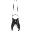 Aleksandra Badura - Lucky Bucket Bag Mini - Fringe Bucket Bag - Onyx - Luxury High Quality Leather Bag - Avvenice