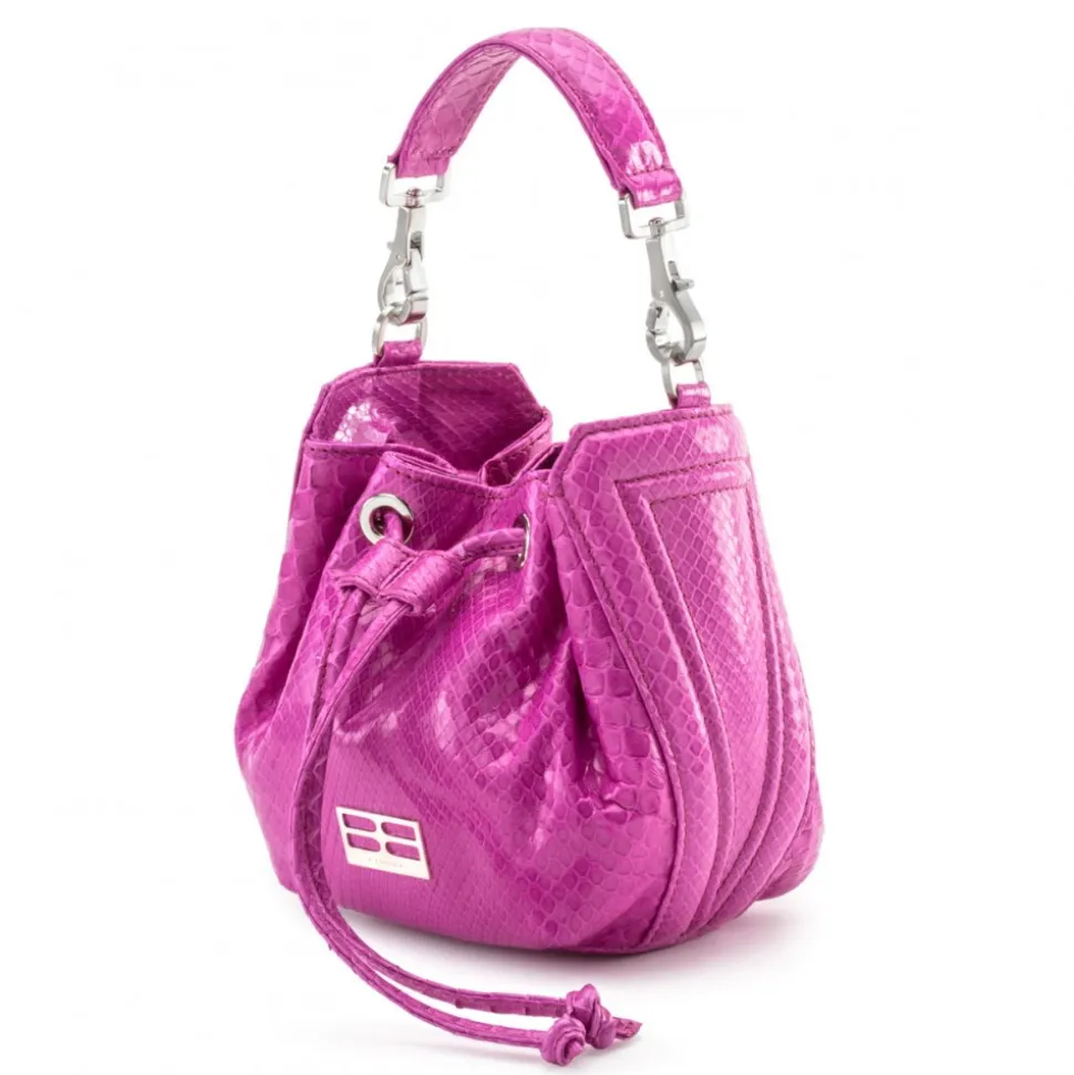 Aleksandra Badura - Lucky Bucket Bag Mini - Bucket Bag in Python - Orchid - Luxury High Quality Leather Bag - Avvenice
