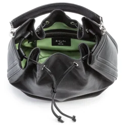 Aleksandra Badura - Lucky Bucket Bag - Bucket Bag in Goatskin Leather - Onyx - Luxury High Quality Leather Bag - Avvenice