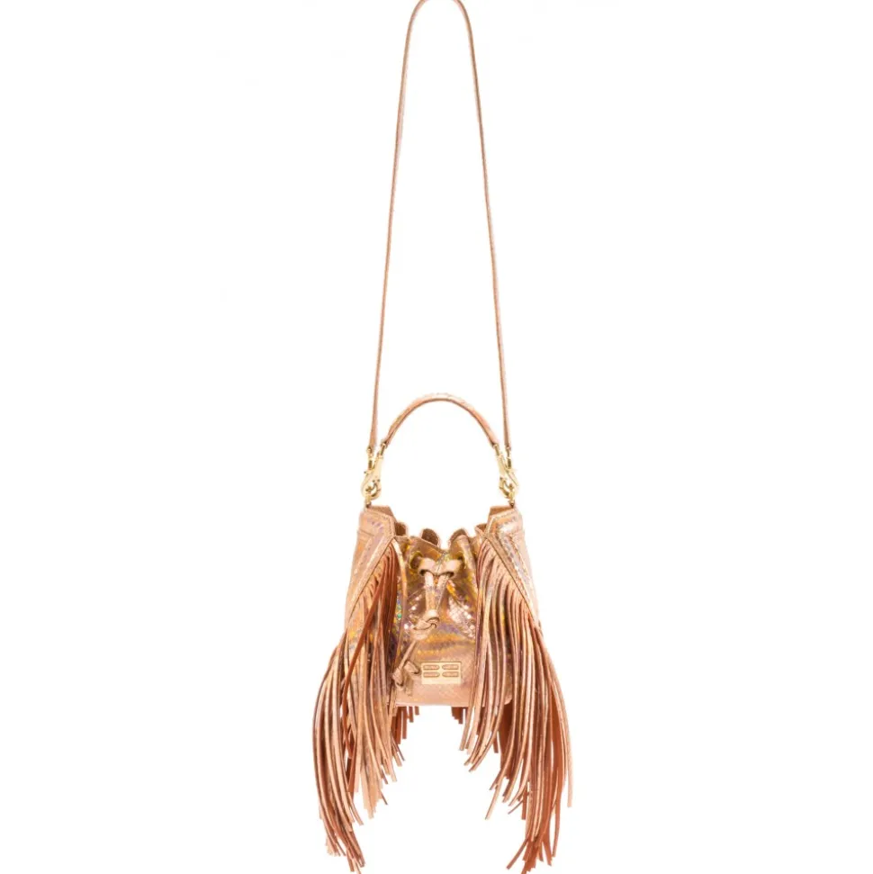Aleksandra Badura - Lucky Bucket Bag Mini - Fringe Bucket Bag - Holographic - Luxury High Quality Leather Bag - Avvenice