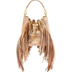 Aleksandra Badura - Lucky Bucket Bag Mini - Fringe Bucket Bag - Holographic - Luxury High Quality Leather Bag - Avvenice