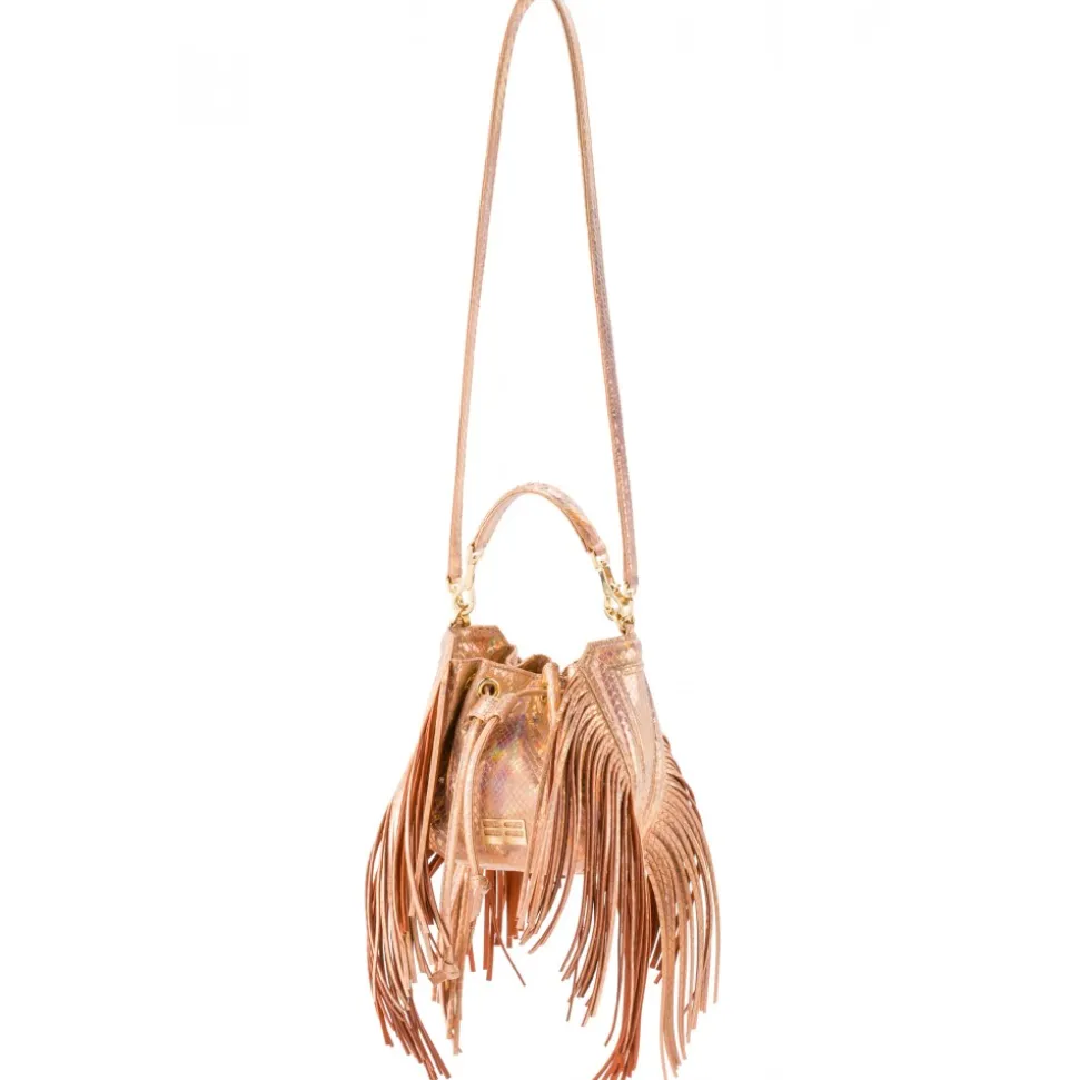 Aleksandra Badura - Lucky Bucket Bag Mini - Fringe Bucket Bag - Holographic - Luxury High Quality Leather Bag - Avvenice