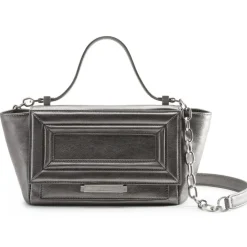Aleksandra Badura - Luisa Mini Bag - Goatskin Shoulder Bag - Graphite - Luxury High Quality Leather Bag - Avvenice