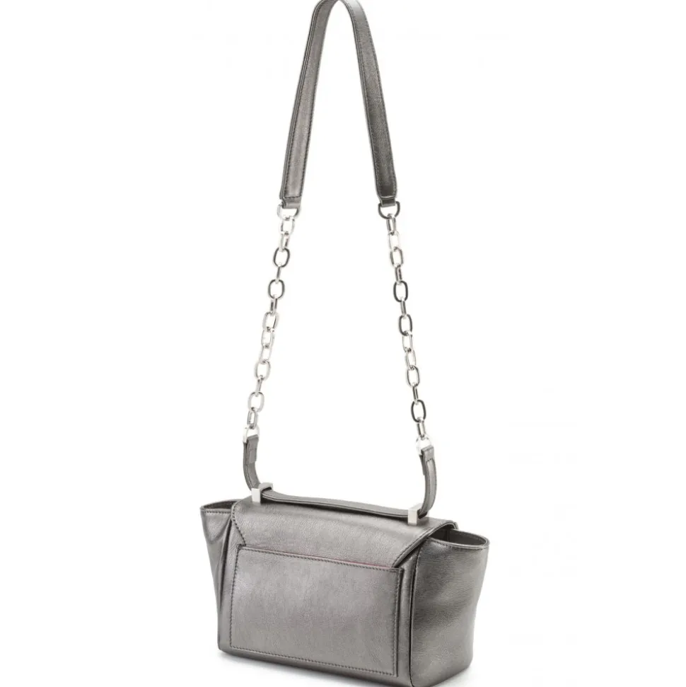 Aleksandra Badura - Luisa Mini Bag - Goatskin Shoulder Bag - Graphite - Luxury High Quality Leather Bag - Avvenice