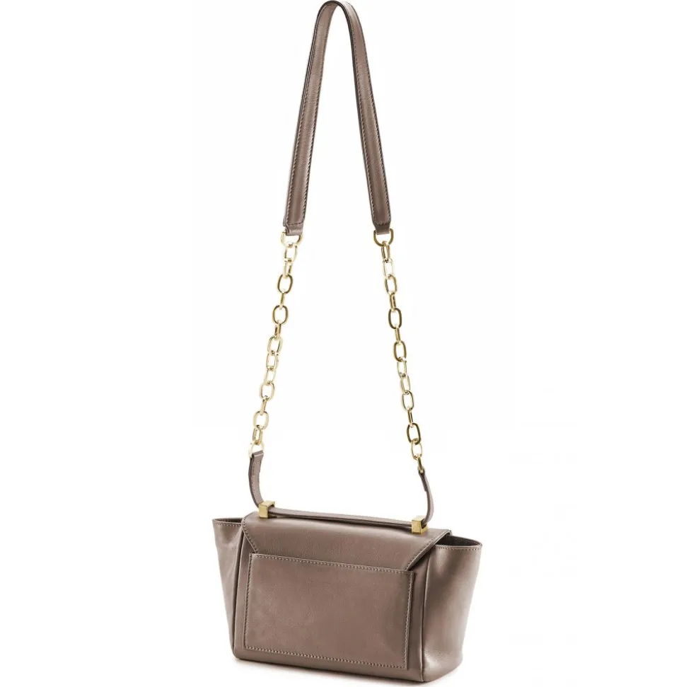 Aleksandra Badura - Luisa Mini Bag - Calfskin & Alligator Shoulder Bag - Plum & Mustard - Luxury High Quality Leather Bag - Avvenice