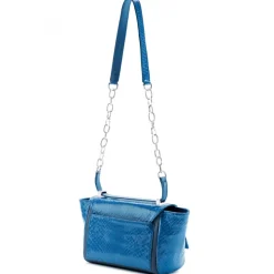 Aleksandra Badura - Luisa Mini Bag - Calfskin & Python Shoulder Bag - Ocean Blue - Luxury High Quality Leather Bag - Avvenice
