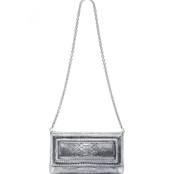 Aleksandra Badura - Luisa Clutch - Python Envelope Clutch - Silver - Luxury High Quality Leather Bag - Avvenice