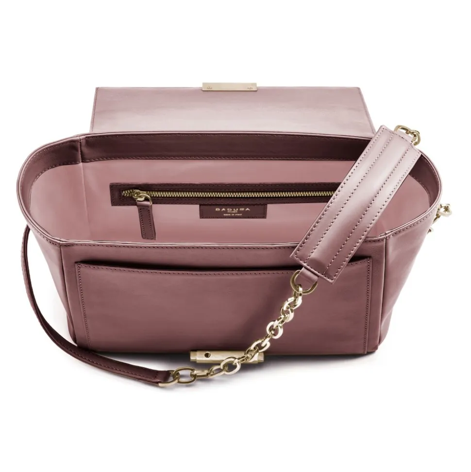 Aleksandra Badura - Luisa Bag - Calfskin & Python Shoulder Bag - Cocoa - Luxury High Quality Leather Bag - Avvenice