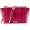 Aleksandra Badura - Luisa Bag - Calfskin & Python Shoulder Bag - Fuxia - Luxury High Quality Leather Bag - Avvenice