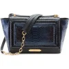 Aleksandra Badura - Luisa Bag - Calfskin & Python Shoulder Bag - Black & Midnight Blue - Luxury High Quality Leather Bag - Avvenice