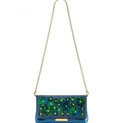Aleksandra Badura - Luisa Clutch - Calfskin & Python Envelope Clutch - Ocean Blue - Luxury High Quality Leather Bag - Avvenice