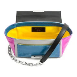 Aleksandra Badura - Luisa Mini Bag - Calfskin & Python Shoulder Bag - Onyx, Black & White - Luxury High Quality Leather Bag - Avvenice