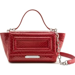 Aleksandra Badura - Luisa Mini Bag - Goatskin & Python Shoulder Bag - Red - Luxury High Quality Leather Bag - Avvenice