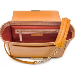 Aleksandra Badura - Luisa Bag - Calfskin & Python Shoulder Bag - Pumpkin - Luxury High Quality Leather Bag - Avvenice