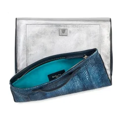 Aleksandra Badura - Privee Clutch - Calfskin & Python Envelope Clutch - Fuchsia - Luxury High Quality Leather Bag - Avvenice