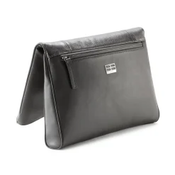 Aleksandra Badura - Privee Clutch - Goatskin Envelope Clutch - Graphite - Luxury High Quality Leather Bag - Avvenice