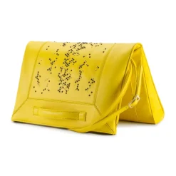Aleksandra Badura - Privee Clutch - Goatskin Envelope Clutch - Lemon - Luxury High Quality Leather Bag - Avvenice