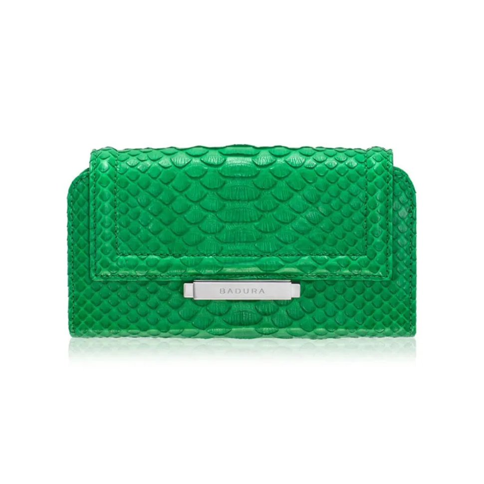 Aleksandra Badura - Small Leather Goods - Continental Wallet in Python - Green - Luxury High Quality - Avvenice