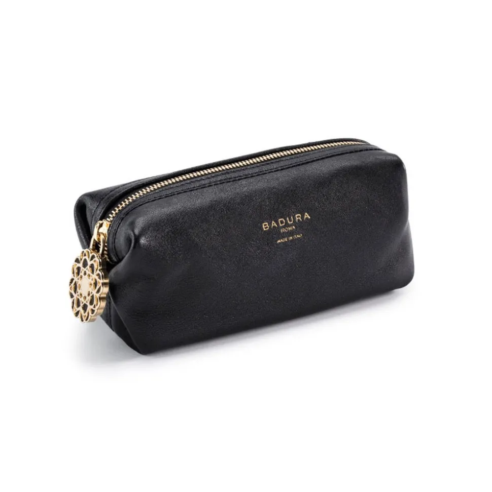 Aleksandra Badura - Small Leather Goods - Multipurpose Pouch in Goatskin - Black - Luxury High Quality - Avvenice