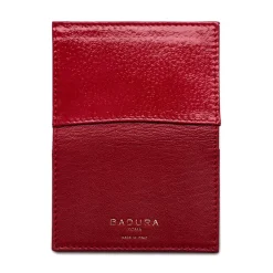 Aleksandra Badura - Small Leather Goods - Business Card Holder in Calfskin - Red - Luxury High Quality - Avvenice