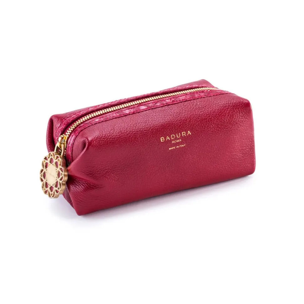 Aleksandra Badura - Small Leather Goods - Multipurpose Pouch in Python & Goatskin - Black - Luxury High Quality - Avvenice