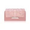 Aleksandra Badura - Small Leather Goods - Continental Wallet in Python & Calfskin - Rose Quartz - Luxury High Quality - Avvenice