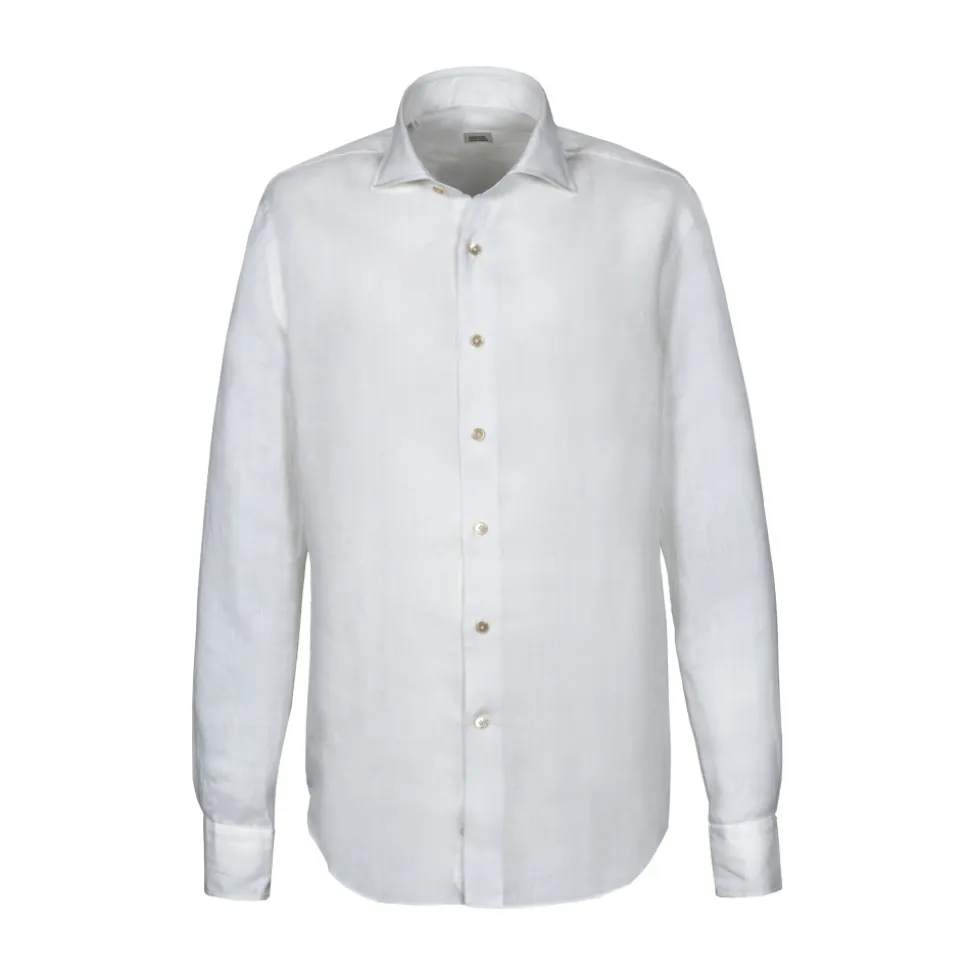 Alessandro Gherardi - Long Sleeve Shirt - White Linen - Shirt - Handmade in Italy - Luxury Exclusive Collection - Avvenice