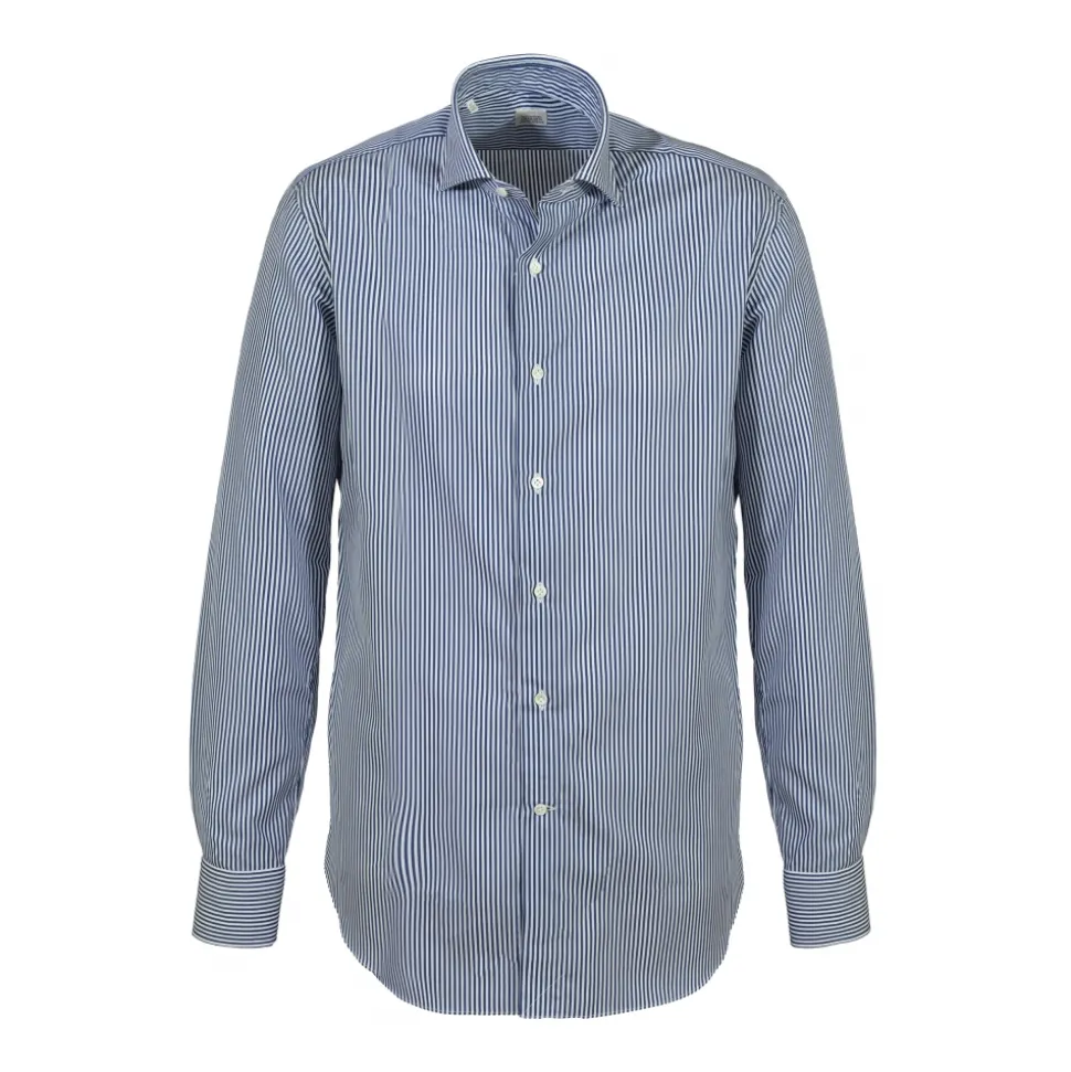 Alessandro Gherardi - Long Sleeve Shirt - Blue Stripe - Shirt - Handmade in Italy - Luxury Exclusive Collection - Avvenice