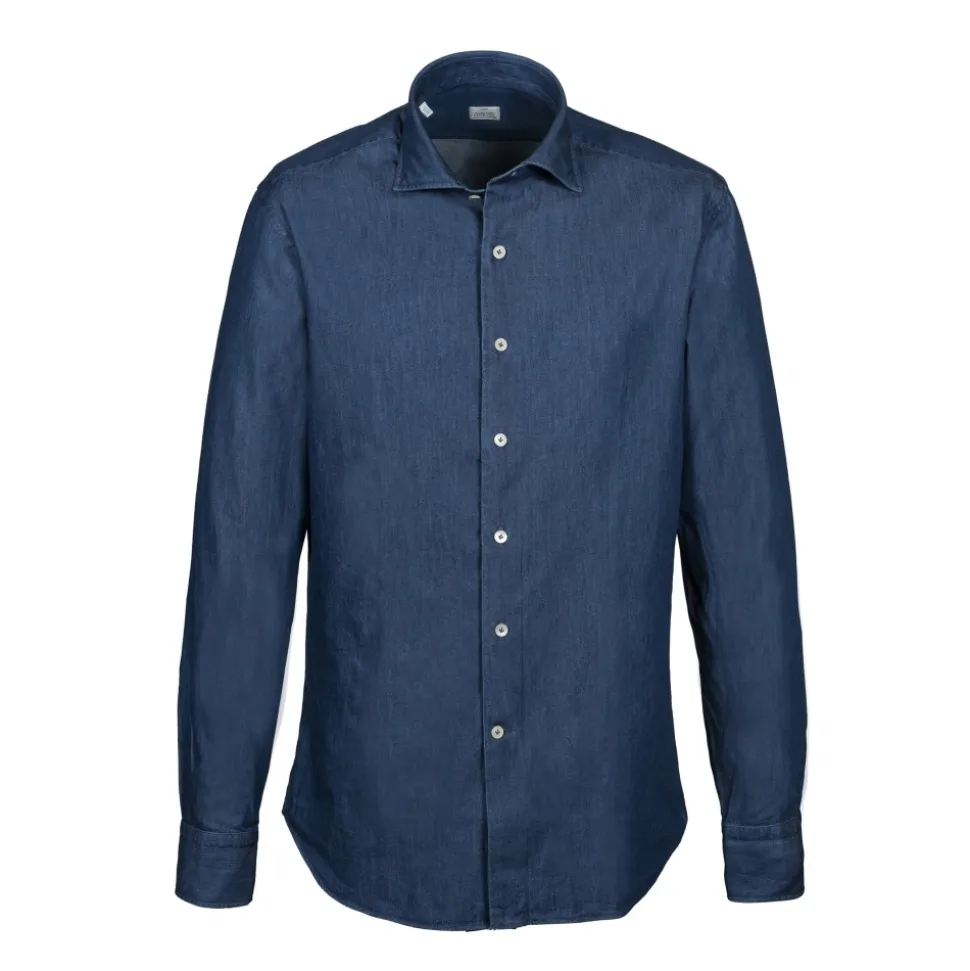 Alessandro Gherardi - Long Sleeve Shirt - Dark Denim - Shirt - Handmade in Italy - Luxury Exclusive Collection - Avvenice