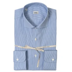 Alessandro Gherardi - Long Sleeve Shirt - Blue on White - Shirt - Handmade in Italy - Luxury Exclusive Collection - Avvenice