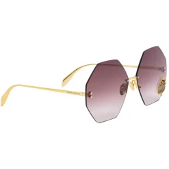 Alexander McQueen - Beetle Jeweled Sunglasses - Gold Brown - Alexander McQueen Eyewear - Avvenice