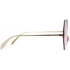 Alexander McQueen - Beetle Jeweled Hexagonal Sunglasses - Gold Red - Alexander McQueen Eyewear - Avvenice