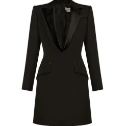 Alexander McQueen - Black Peak Lapel Dress - Black - Alexander McQueen Exclusive Luxury Collection - Avvenice