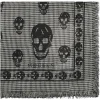 Alexander McQueen - Grey Skull Print Scarf - Black Ivory - Alexander McQueen Exclusive Luxury Collection - Avvenice