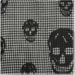 Alexander McQueen - Grey Skull Print Scarf - Black Ivory - Alexander McQueen Exclusive Luxury Collection - Avvenice