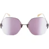 Alexander McQueen - Hexagonal Jewel Sunglasses - Gold Violet - Alexander McQueen Eyewear - Avvenice