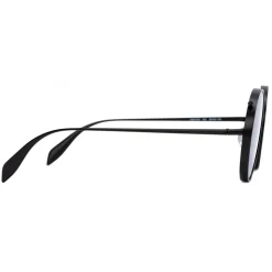 Alexander McQueen - Metal Round Piercing Sunglasses - Matte Black - Alexander McQueen Eyewear - Avvenice