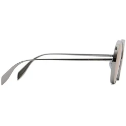 Alexander McQueen - Metal Round Piercing Sunglasses - Silver Violet - Alexander McQueen Eyewear - Avvenice