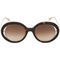Alexander McQueen - Open Wire Sunglasses - Havana - Alexander McQueen Eyewear - Avvenice