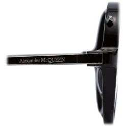 Alexander McQueen - Piercing Round Acetate Sunglasses - Black - Alexander McQueen Eyewear - Avvenice