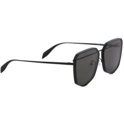 Alexander McQueen - Piercing Shield Metal Sunglasses - Black - Alexander McQueen Eyewear - Avvenice