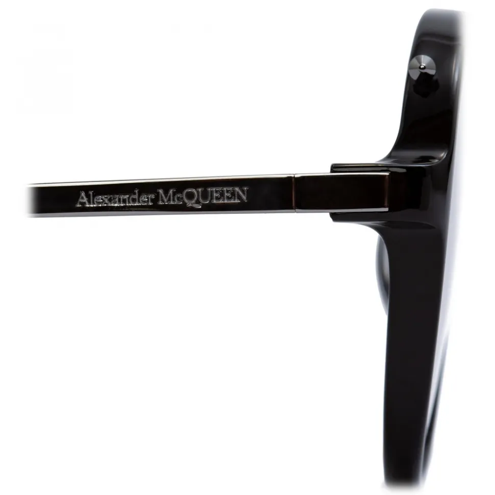 Alexander McQueen - Piercing Pilot Acetate Sunglasses - Black - Alexander McQueen Eyewear - Avvenice
