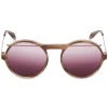 Alexander McQueen - Piercing Round Acetate Sunglasses - Light Havana Red - Alexander McQueen Eyewear - Avvenice