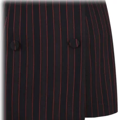 Alexander McQueen - Pinstripe Sleeveless Blazer - Black Burgundy - Alexander McQueen Exclusive Luxury Collection - Avvenice