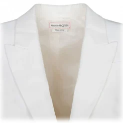 Alexander McQueen - Single Breasted Blazer - White - Alexander McQueen Exclusive Luxury Collection - Avvenice