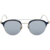 Alexander McQueen - Skull Panthos Metal Sunglasses - Gold Light Blue - Alexander McQueen Eyewear - Avvenice