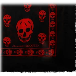 Alexander McQueen - Skull Scarf - Black Red - Alexander McQueen Exclusive Luxury Collection - Avvenice